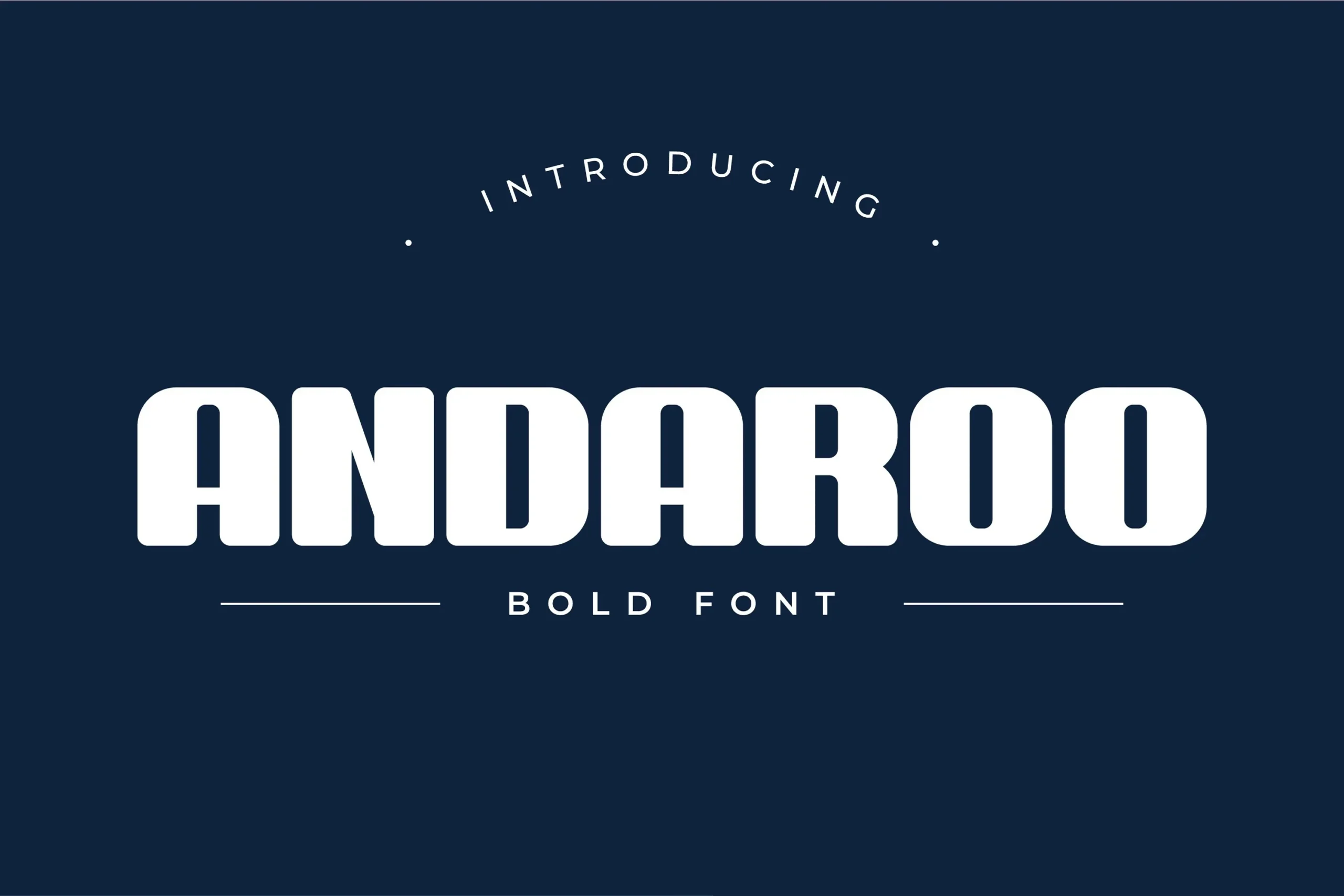 Andaroo Bold Font featuring ultra-bold weight and heavy slab-like horizontal terminals