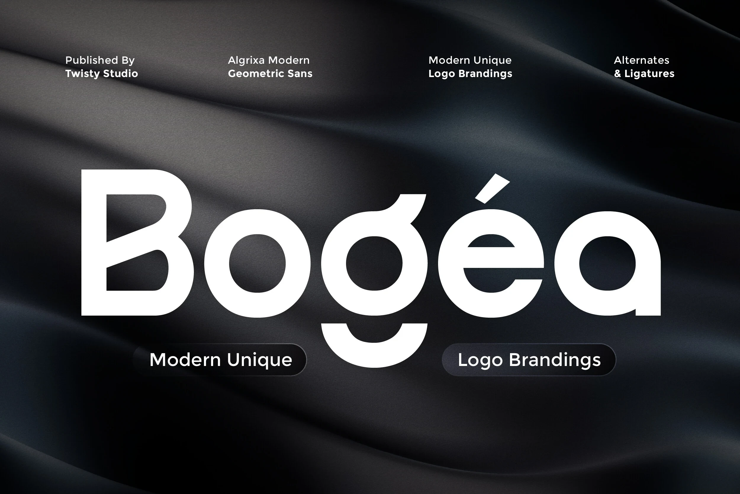 Bogea Font featuring High stroke weight and Monolinear stroke structure