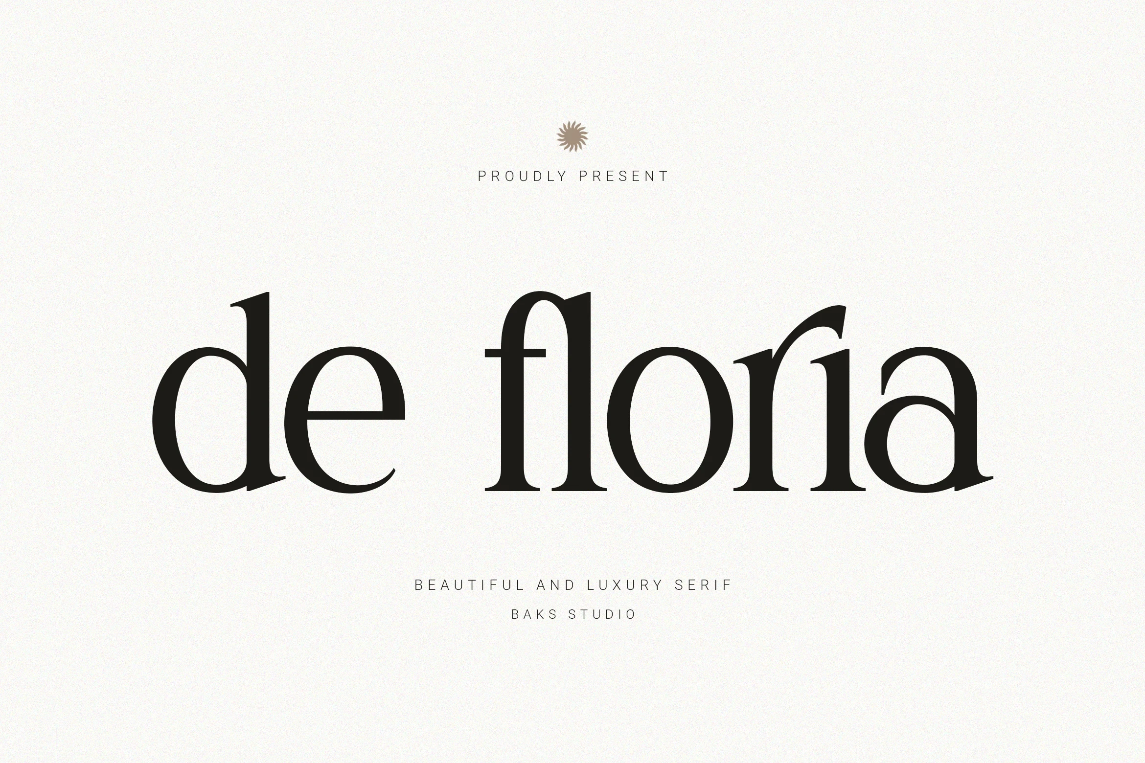 De Floria Font featuring High-contrast stroke weight between thick and thin sections and Flared, sharp, and delicate serif terminals