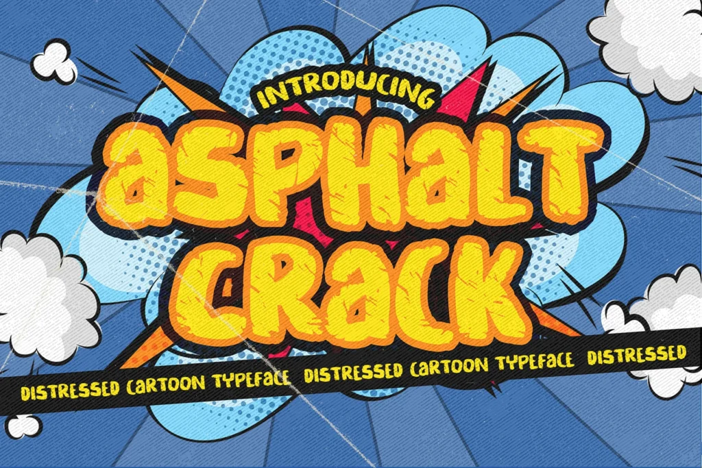 Asphalt Crack Font font preview
