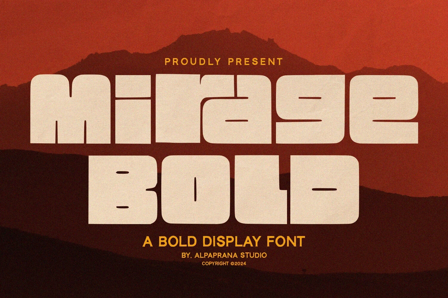 Mirage Bold Font featuring ultra-bold weight and extended horizontal proportions