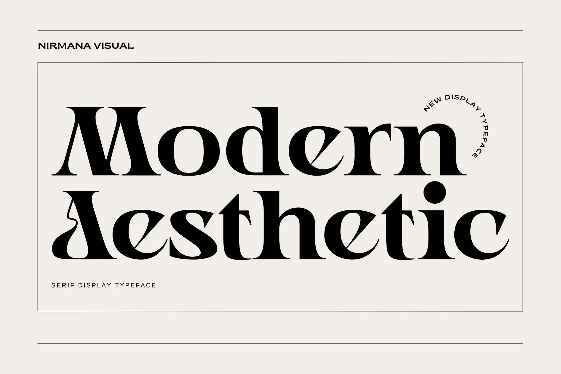 Modern Aesthetic font preview displaying the words 'Modern Aesthetic' in a high-contrast serif typeface against a light cream background.