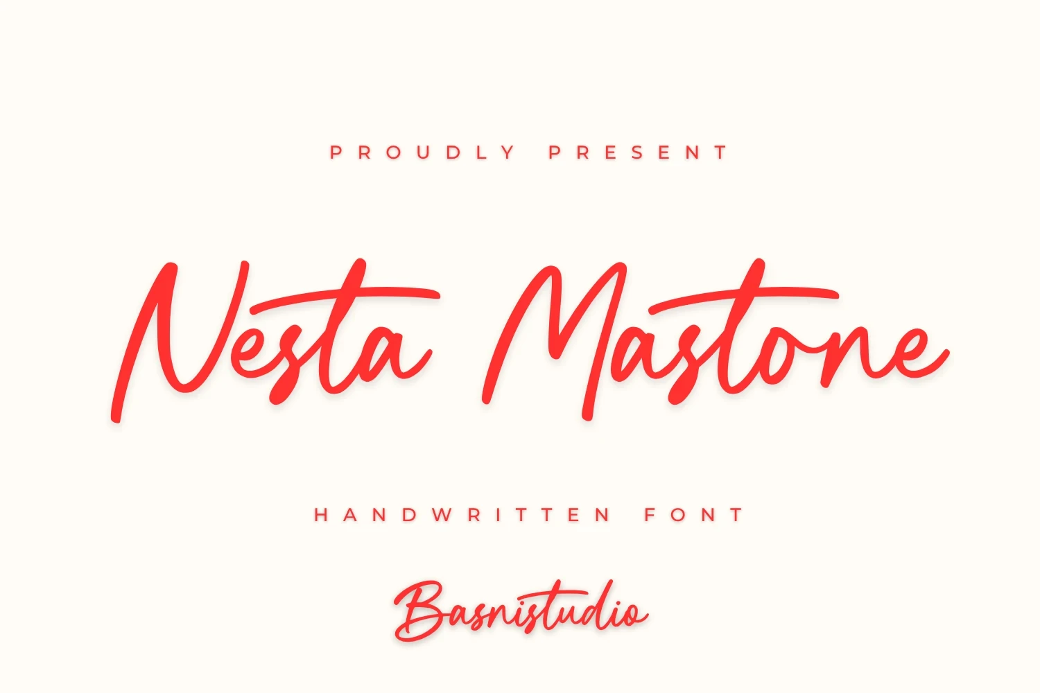 Nesta Mastone Font featuring monolinear stroke weight and connected cursive letterforms