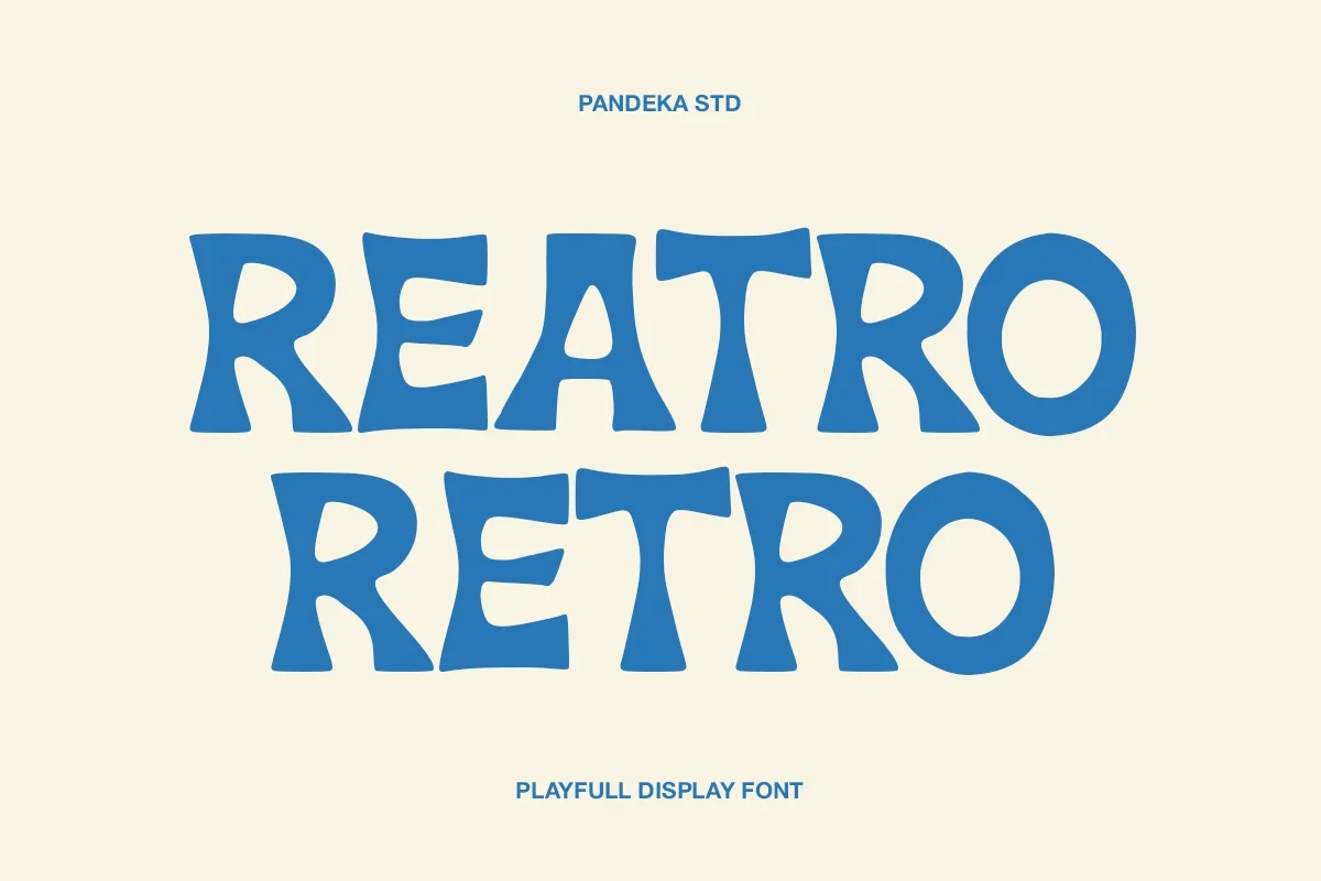 Reatro Retro Font featuring high stroke weight and inverted or flared serifs