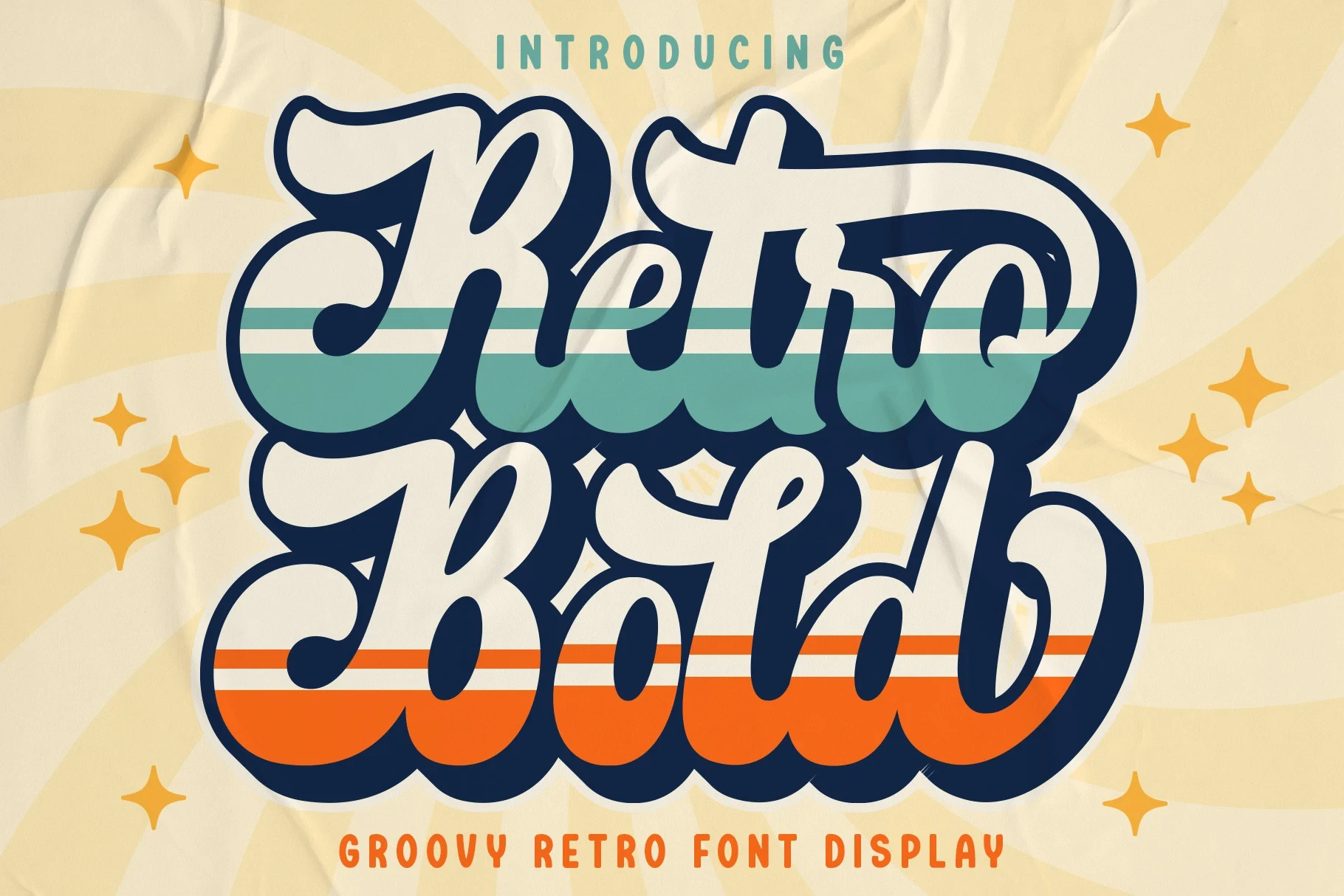 Retro Bold Font featuring Bold, heavy stroke weight and Connected, fluid cursive letterforms