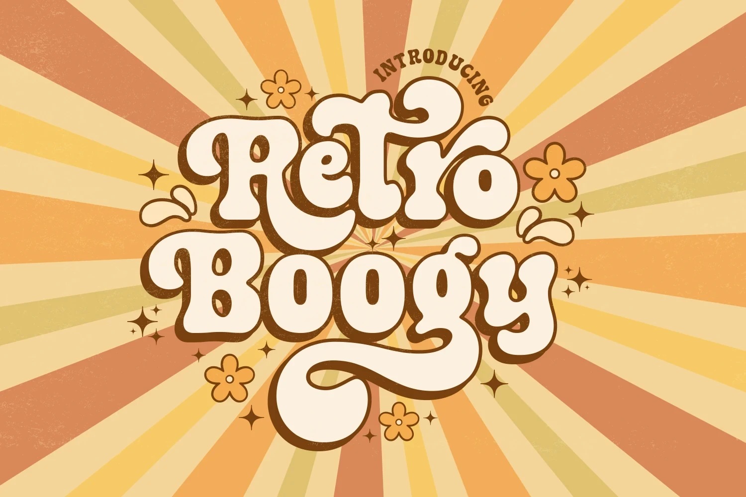 Retro Boogy Font featuring rounded, bubbly letterforms and heavy, thick stroke weight