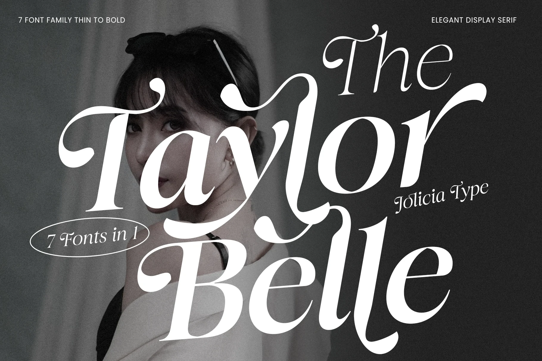 The Taylor Belle Font featuring high stroke contrast between thick and thin lines and pronounced ornate swashes and decorative flourishes